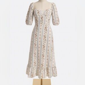 Reformation Linen Cream Puff Sleeve Sundress pre-Loved in great condition